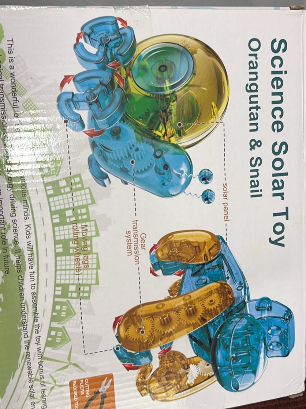 Science Solar Toy Orangutan & Snail - Blue and Yellow